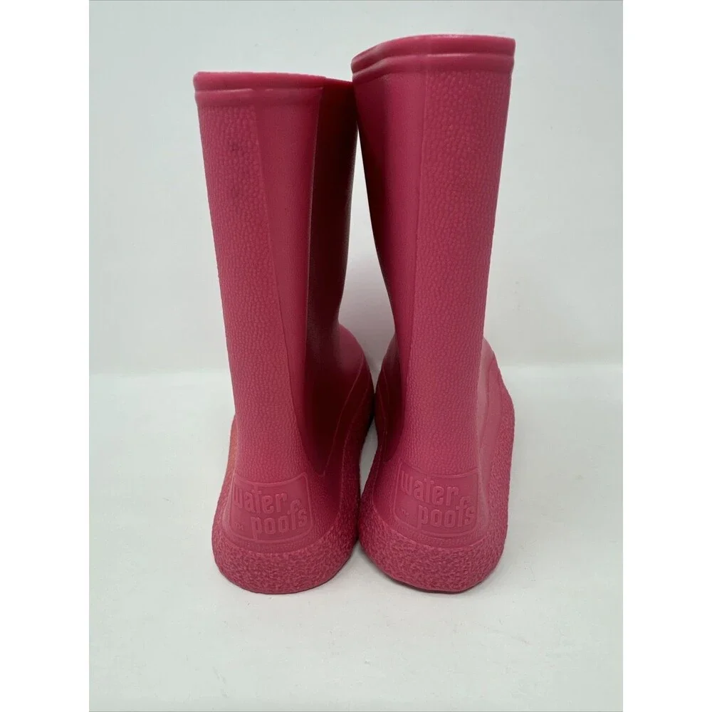 STRIDE RITE Kids Waterproof Rain Boots Toddler 8 Pink Dinosaur Water Poofs Vgt